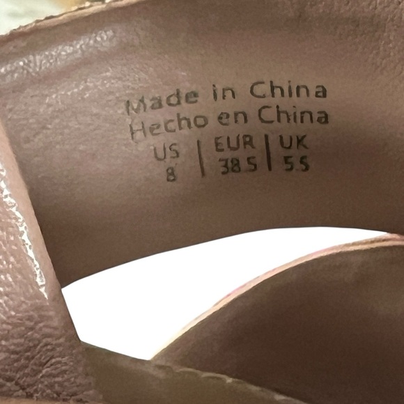 ALDO Caparosa Bone Leather Blush Pink Ankle Strap Block Heel Sandals Open Toe - Picture 11 of 13